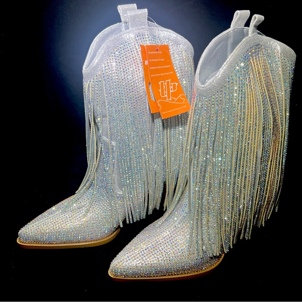 Brand New women’s Cowgirl Boots size 6 Western Rhinestone Sparkly Fringe